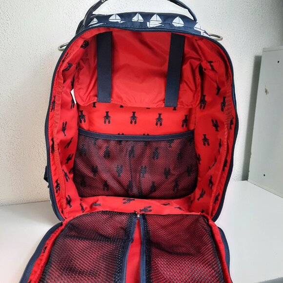 Jujube Diaper Bag Backpack Shoulder Bag Sailboat with Lobster Interior GUC READ - Picture 3 of 12
